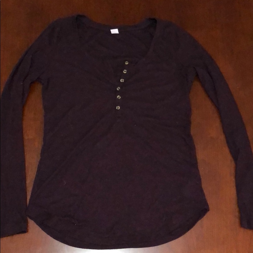 Plum Long Sleeve Shirt with Buttons